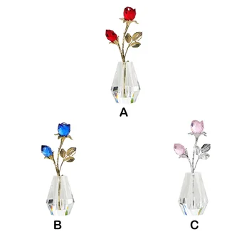 Premium Crystal Blue Roses - Aparência Realista Durabilidade de Longa duração de Presente Para a melhor Qualidade Cristal Rosa Figurine