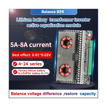 Equalizador ativo de Balanceador de 3S 4S, 6S 7S 8S 12S 14S 15 16 17 18 19 20 24 BMS Lifepo4/Li-Ion 5A Capacitor(8A)