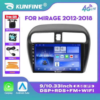 10.33 Polegadas Rádio do Carro Mitsubishi Mirage 12-18 2Din Android Octa Core de som do Carro DVD GPS de Navegação Jogador QLED Tela Carplay