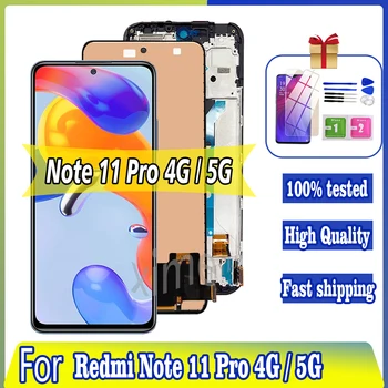 100% Testado Para Xiaomi Redmi Nota 11 Pro 2201116TG LCD Para Redmi Note11Pro 5G 21091116I Tela LCD Touch screen Digitalizador de Peças