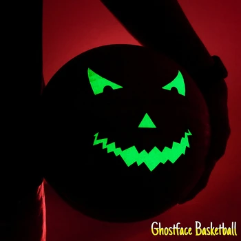 Ghost Face Fluorescente de Basquete de Halloween Criativo 7 de Basquete Resistente à Abrasão PU Luminosa Jogo de Basquete Bola de Treinamento
