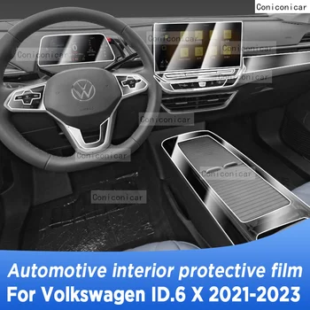 A Volkswagen ID.6 X 2021-2023 caixa de Velocidades Painel de Navegação Interior Automotivo Tela de TPU Película Protetora Anti-risco Acessórios