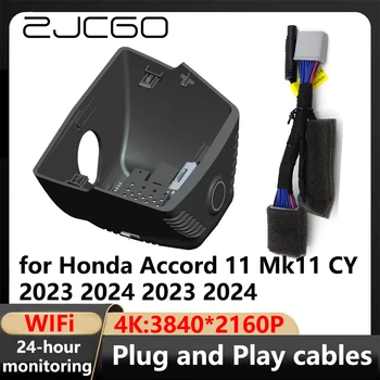 ZJCGO 4K wi-Fi 3840*2160 Carro DVR Traço Cam, Gravador de Vídeo da Câmera para o Honda Accord 11 Mk11 CY 2023 2024 2023 2024