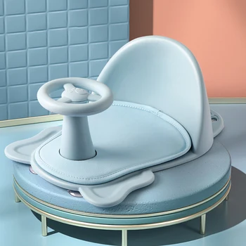 Banheira De Bebê Assento Pode Sentar, Deitar, Recém-Nascido Antiderrapante, Banheira Redonda De Assento Com Antiderrapante Macio Tapete De Segurança Universal, Suporte De Cadeira De Banho