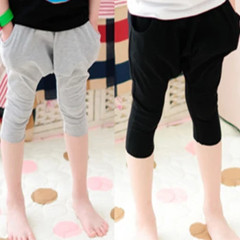 2015 primavera verão quente da venda calças de harém moda infantil algodão menino de calças de menina bebê calças de harém 2-7 ano, cinco calças e capris