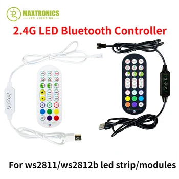 DC5-24V WS2812B WS2811 2,4 G de LED Controlador Bluetooth E 24key Controle Remoto Endereçável Inteligente Luzes LED Strip RGB Fita